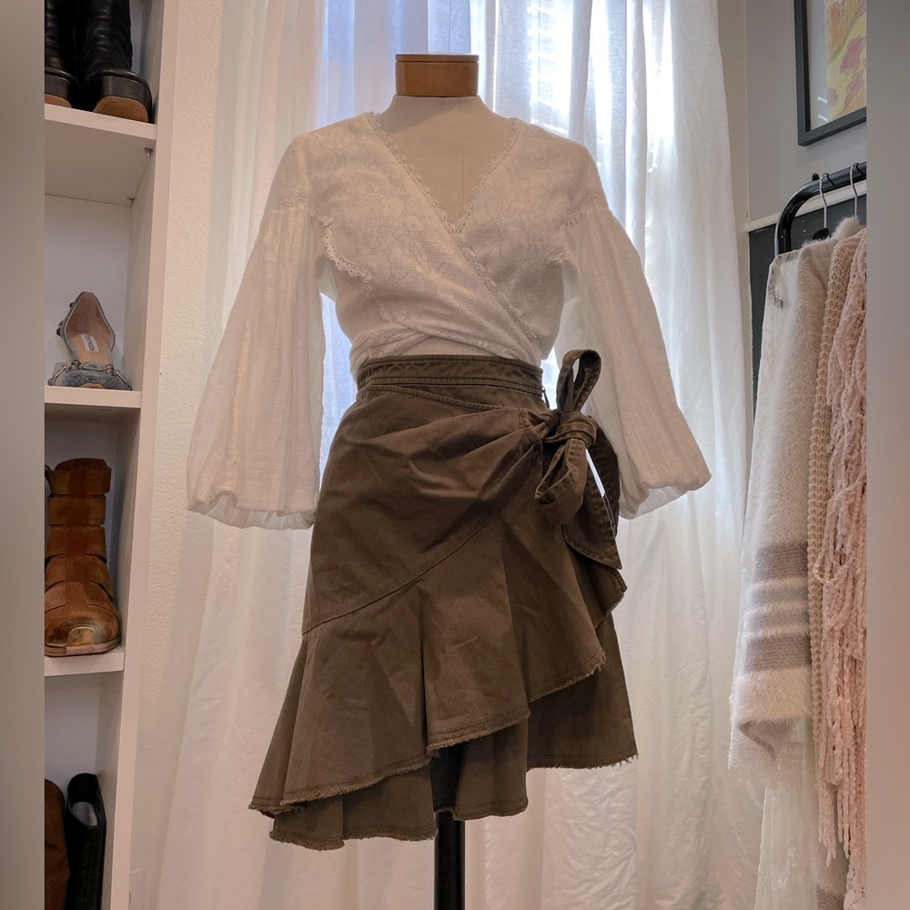 NWT Cinq a Sept Anson faux wrap Skirt Size 0